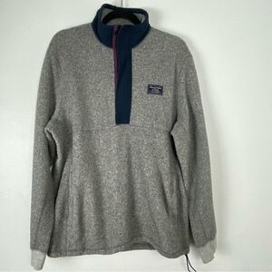Abercrombie & Fitch Mens L Gray 1/2 Zip Pullover Thick Chunky Fleece Retro Comfy